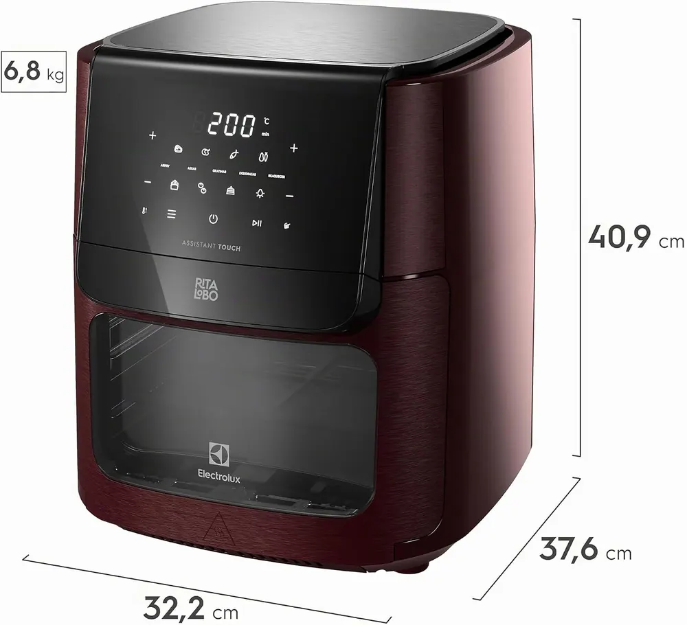 Quais as Medidas da Air Fryer Electrolux Rita Lobo EAF86?