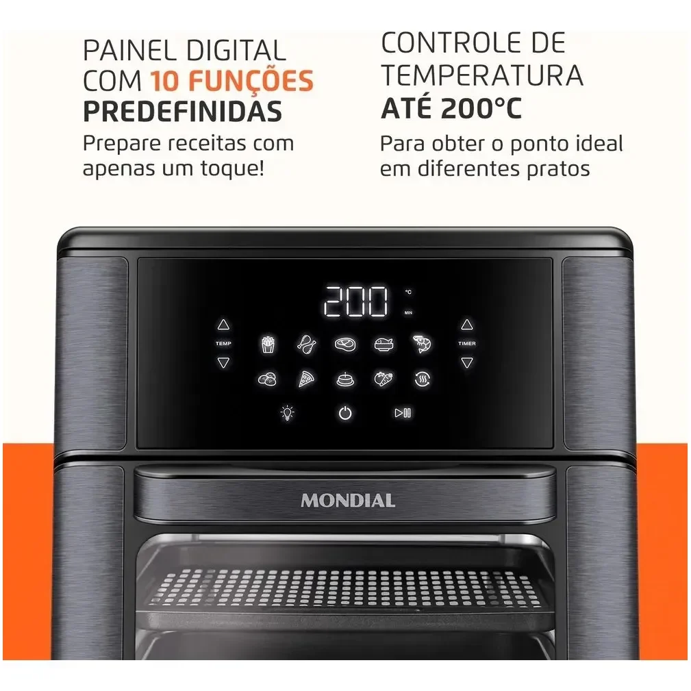 Painel digital com 10 funções da Mondial AFON-12L-BG
