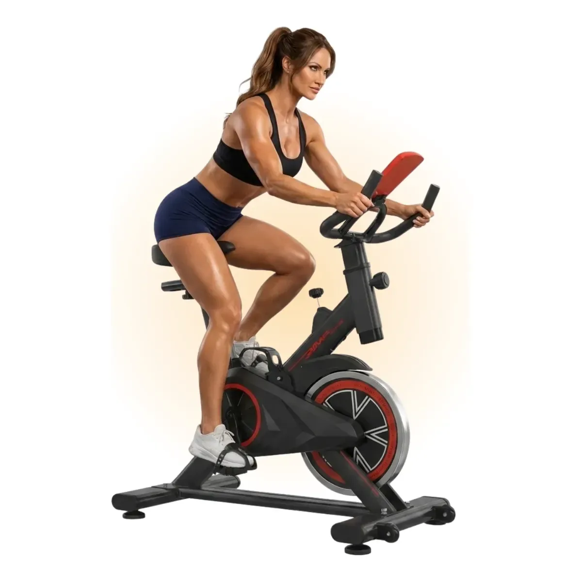 Pessoa utilizando a Bicicleta Ergométrica Spinning Cardio e Musculação