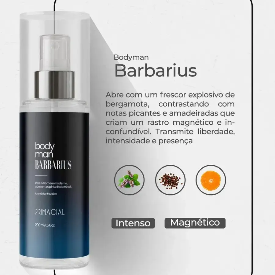Apresentação do Body Splash Barbarius e seu perfil aromático
