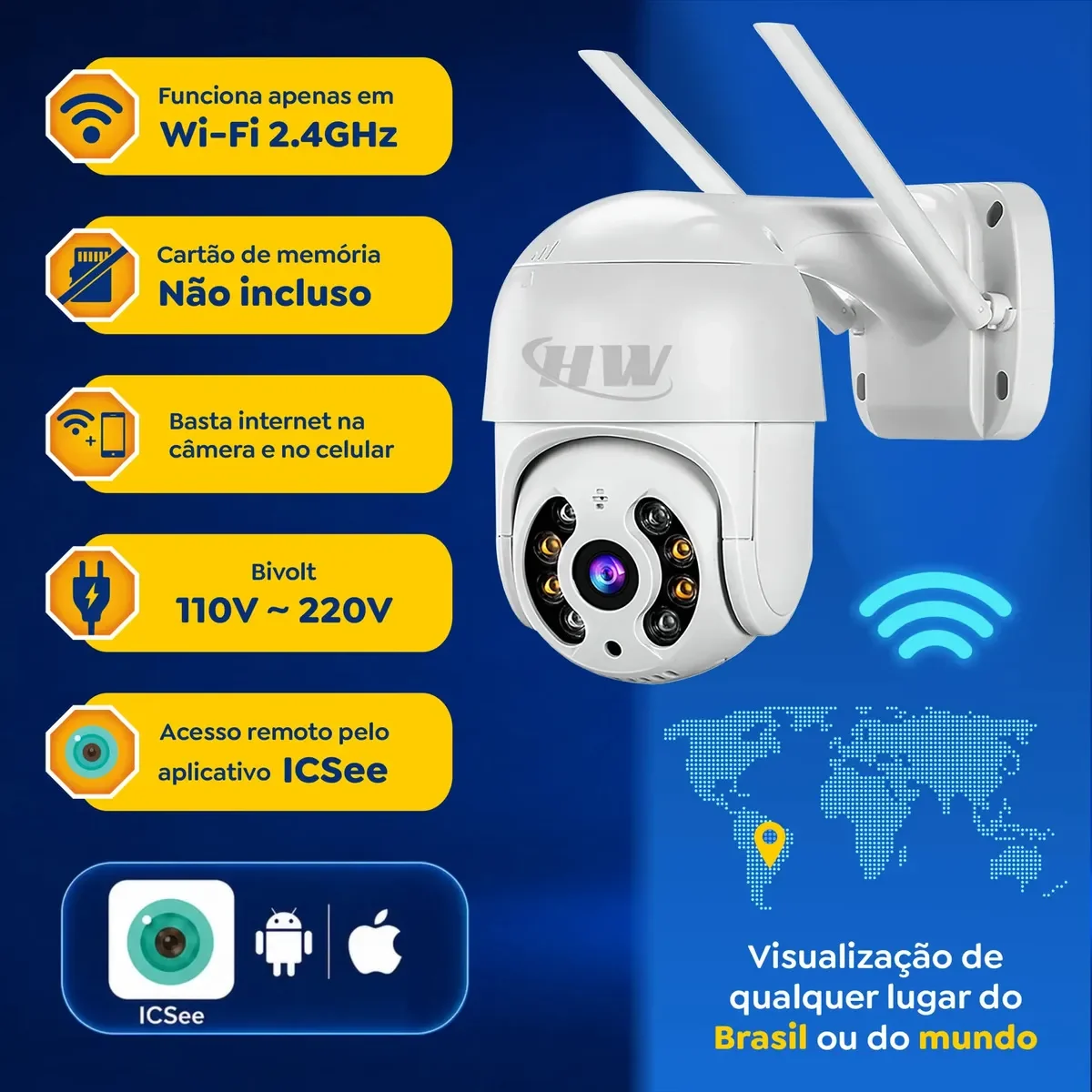 Áudio bidirecional da câmera HW A8