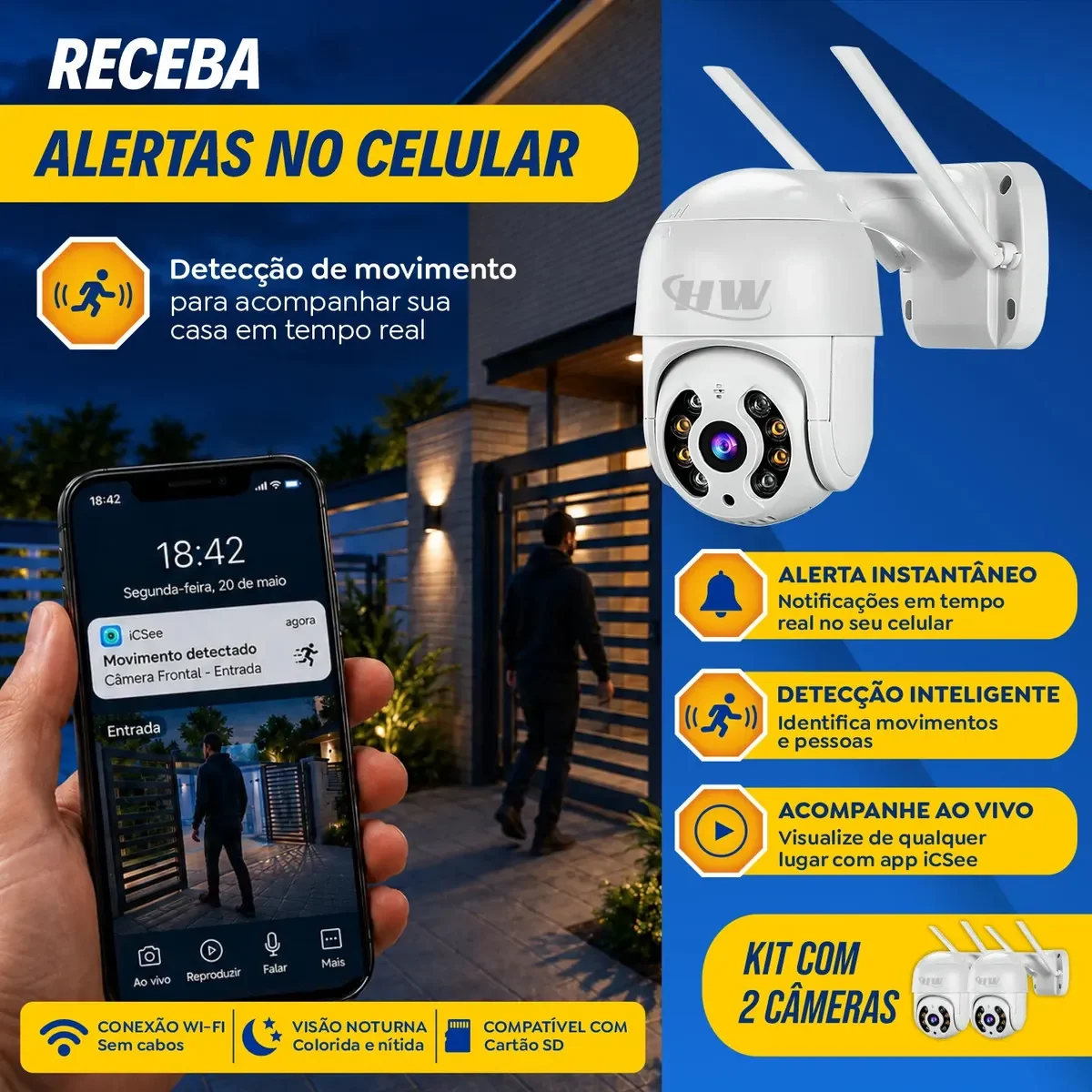 Visão noturna da câmera HW A8