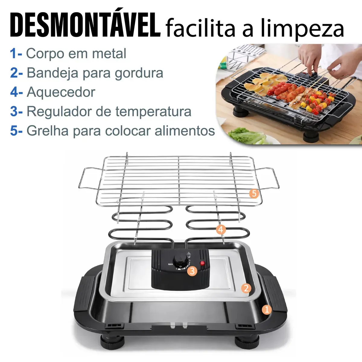 Estrutura desmontável da churrasqueira Aero Home