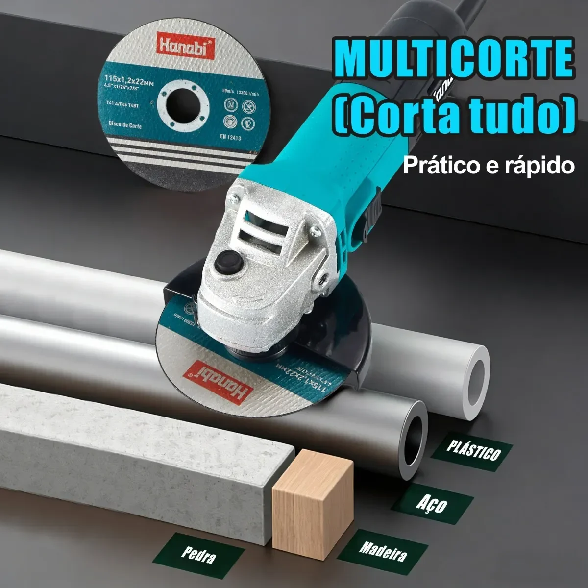 Imagem promocional multicorte da Esmerilhadeira Hanabi