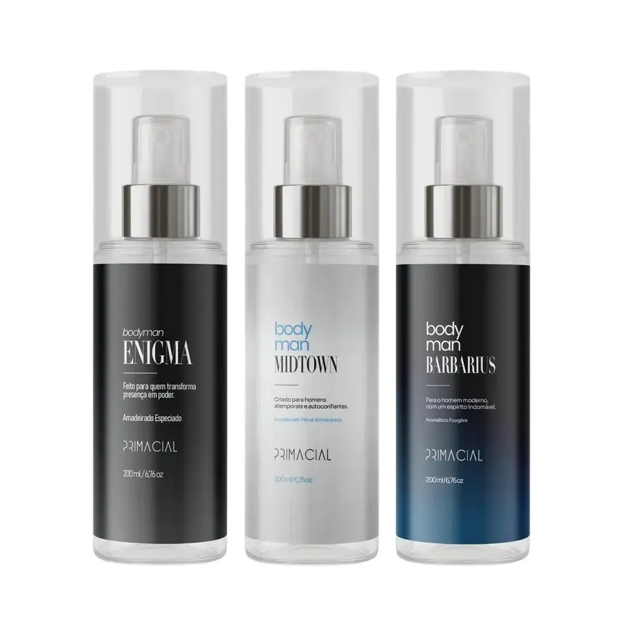 Kit Body Splash Masculino com Enigma, Midtown e Barbarius