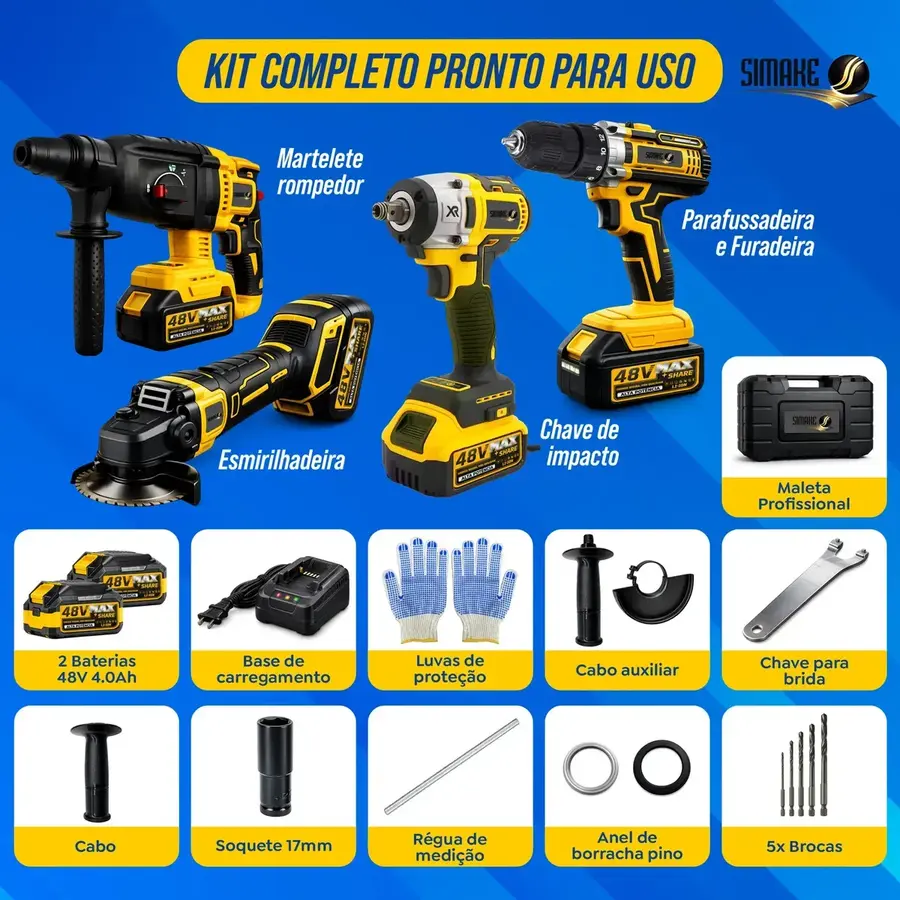 Conteúdo anunciado do Kit Multi Ferramentas Simake 4 em 1
