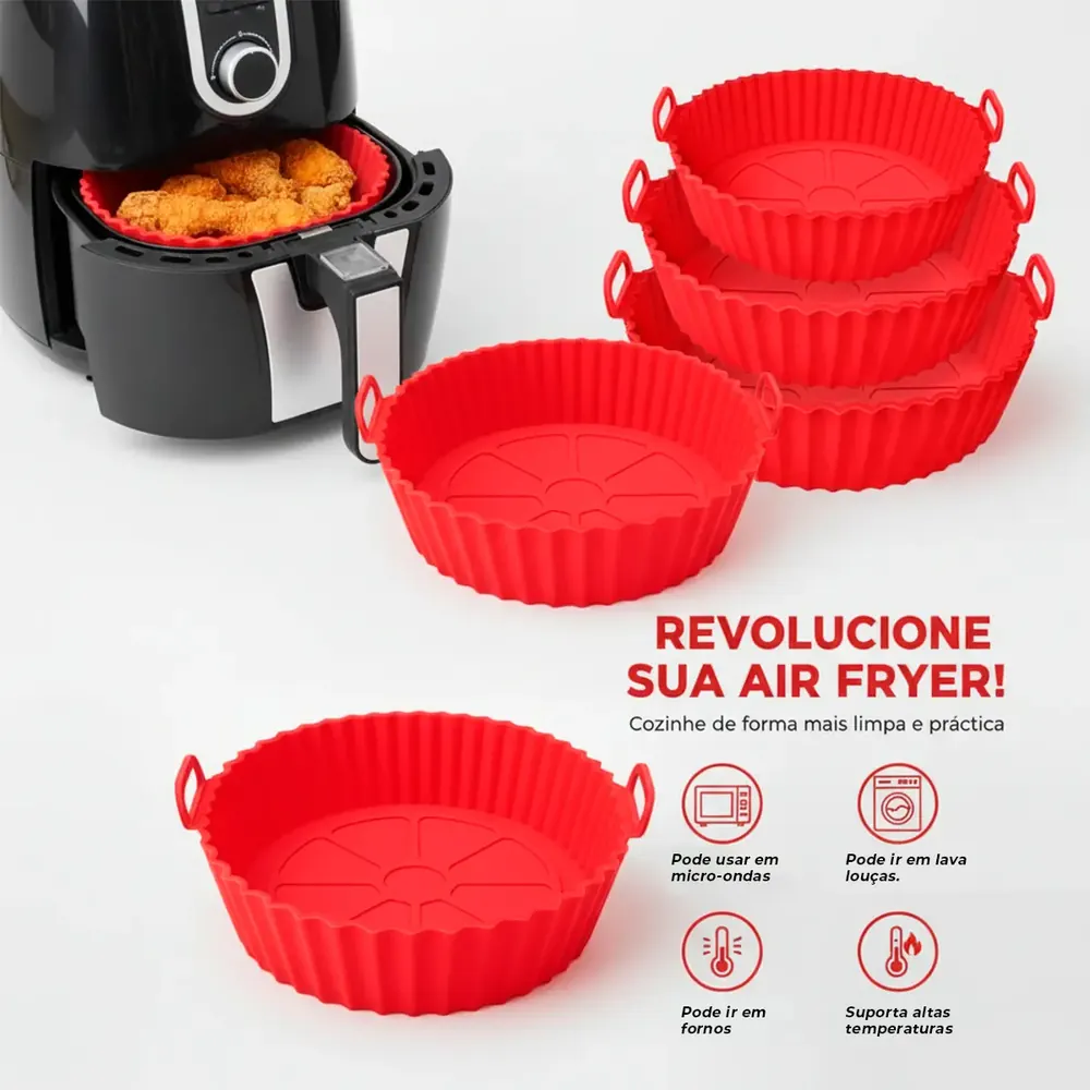 Acessório de silicone usado dentro da air fryer