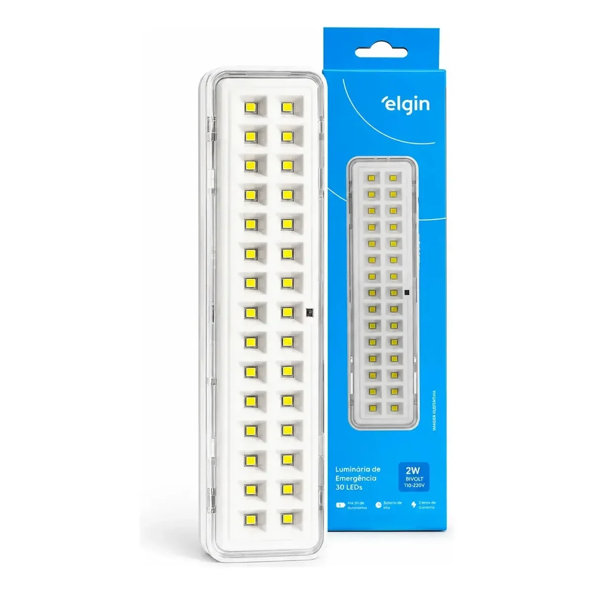 Luminária de Emergência Elgin e embalagem