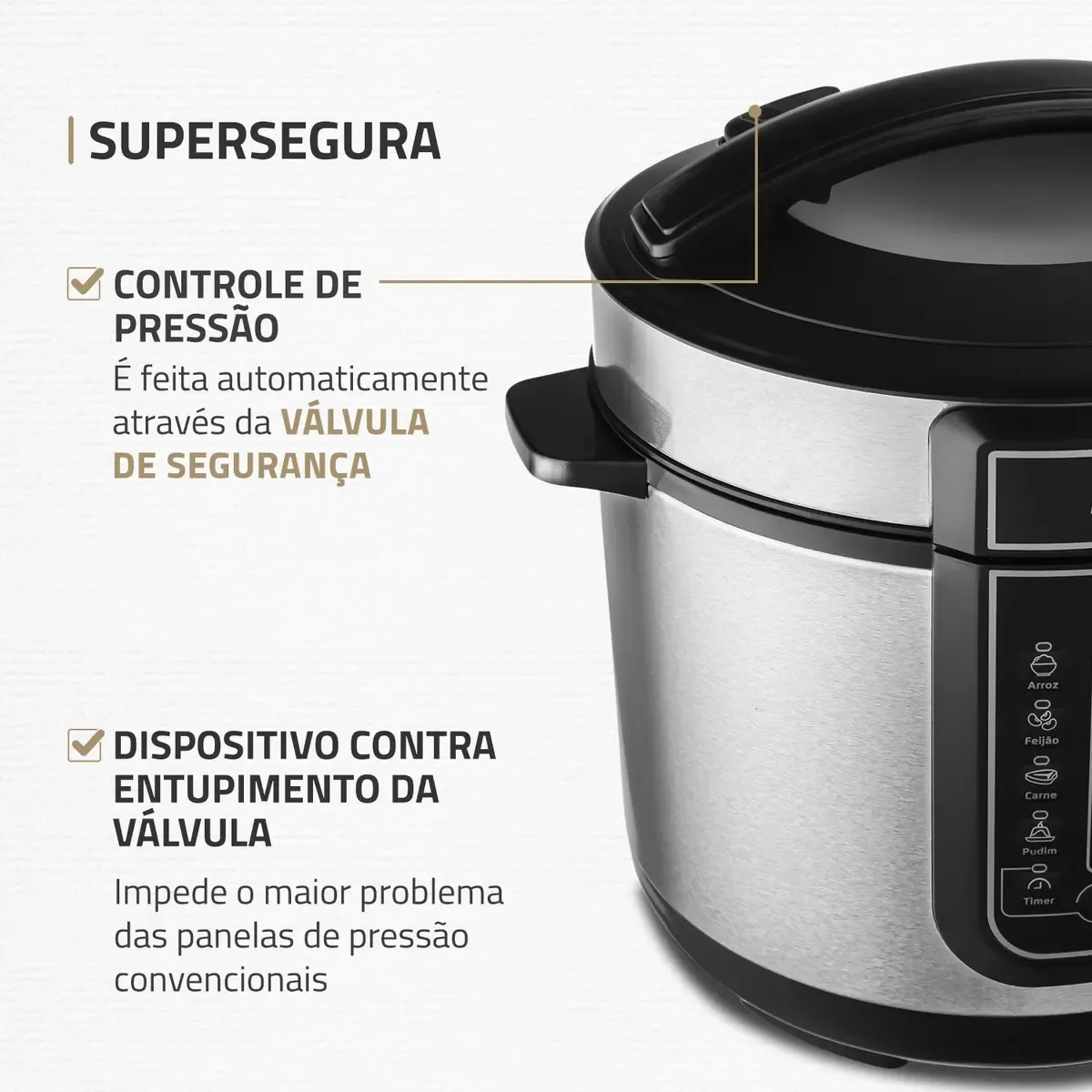 Controle de pressão e dispositivo contra entupimento da válvula na Mondial PE-38