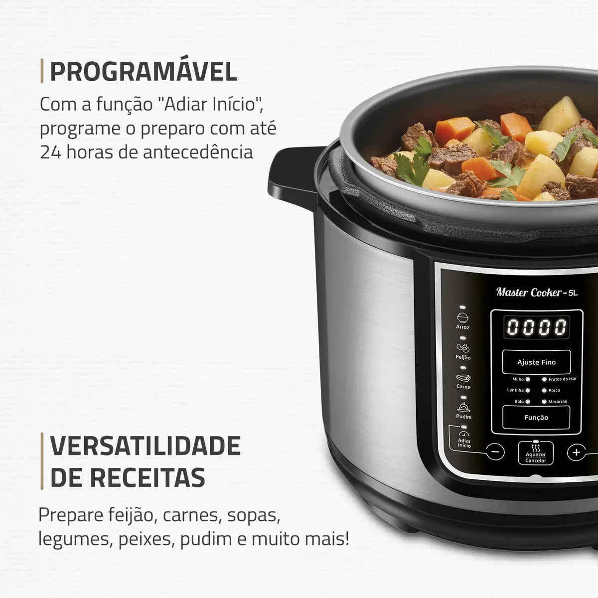 Função programável e versatilidade de receitas da Mondial PE-38