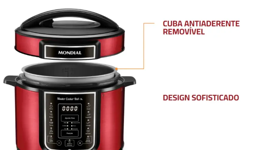 Cuba antiaderente removível da Mondial PE-39 vermelha