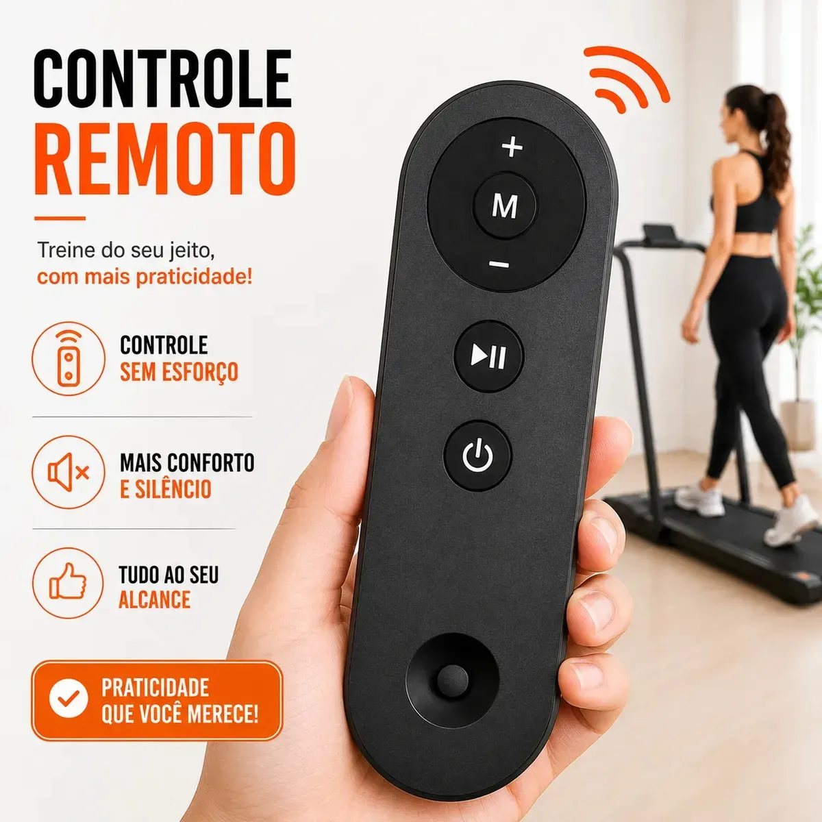Controle remoto de esteira elétrica compacta de até 6 km/h