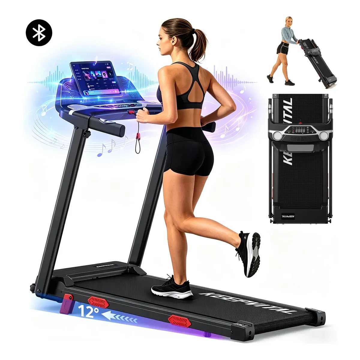 Esteira elétrica Keepvital para treino residencial