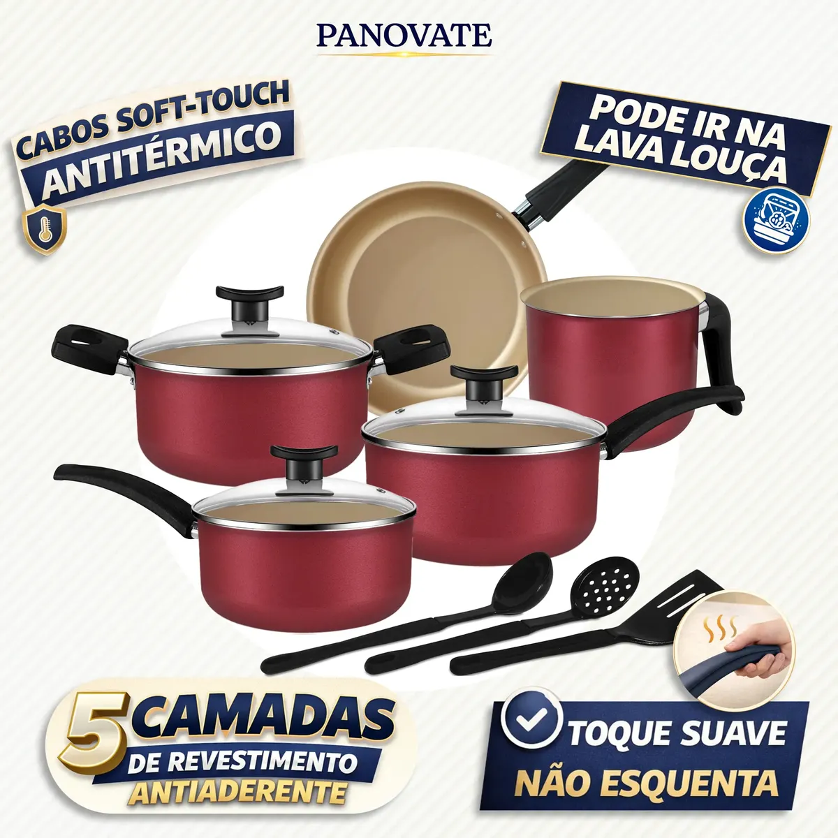 Destaques do conjunto Panovate 8 peças