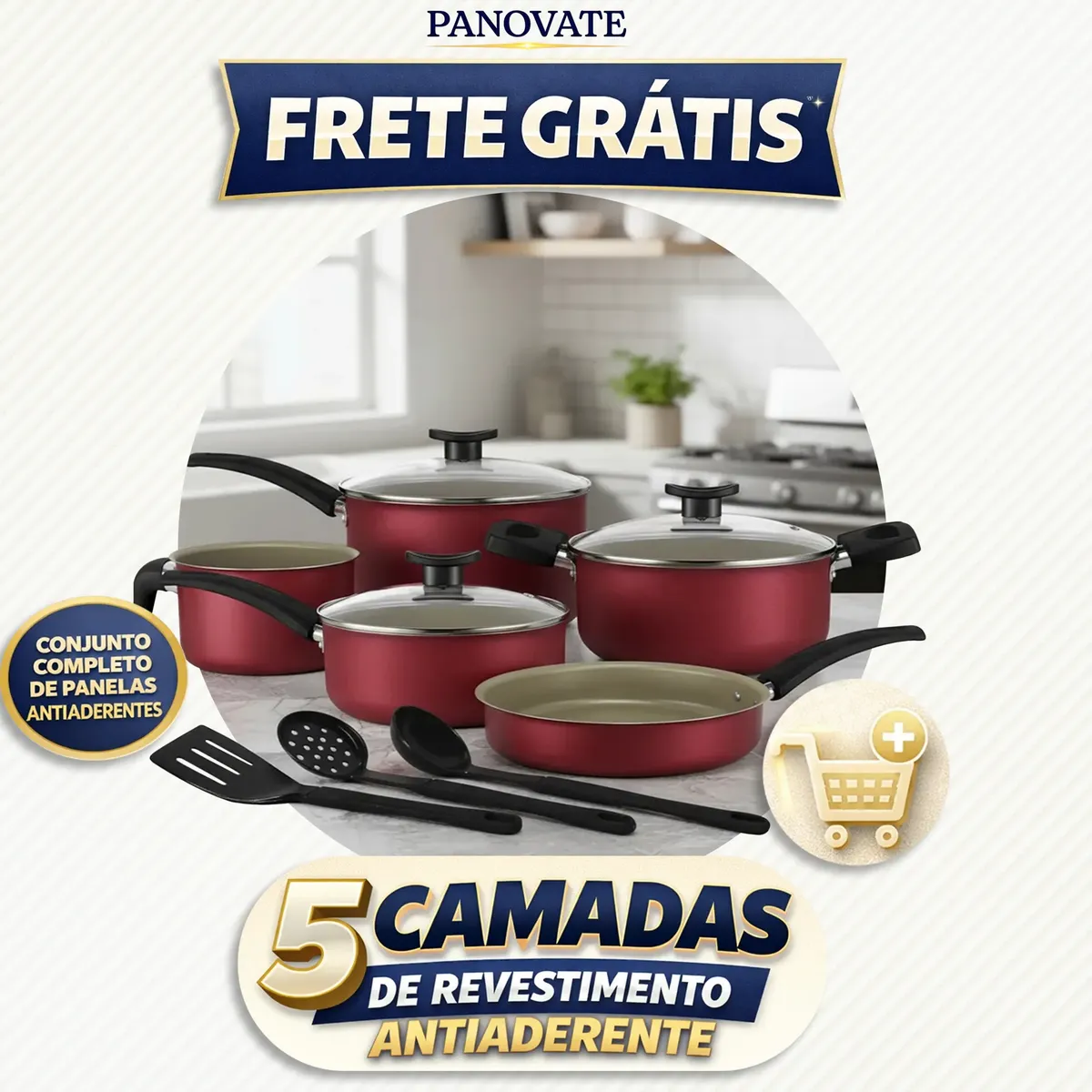 Jogo de Panelas Panovate 8 Peças Cereja vale a pena?