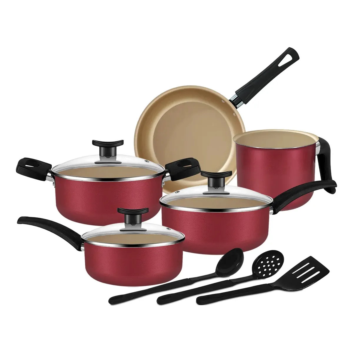 Composição do conjunto de panelas Panovate 8 peças